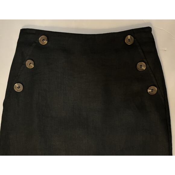 NWOT Tahari Womens Navy Blue Linen Skirt Skort XS A-Line Sailor Mini Pockets - Picture 2 of 11
